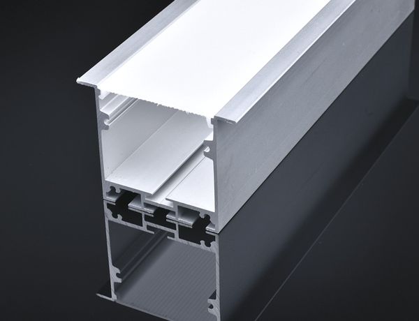 SPEDIZIONE GRATUITA profilo di estrusione a forma piatta canale in alluminio estruso con copertura smerigliata opale pc 2 m / pz 30 m / lotto