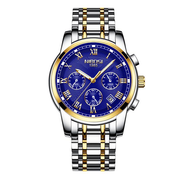 

nibosi brand luxury men watch 30m waterproof date clock male sports watches men quartz casual wrist watch relogio masculino, Slivery;brown