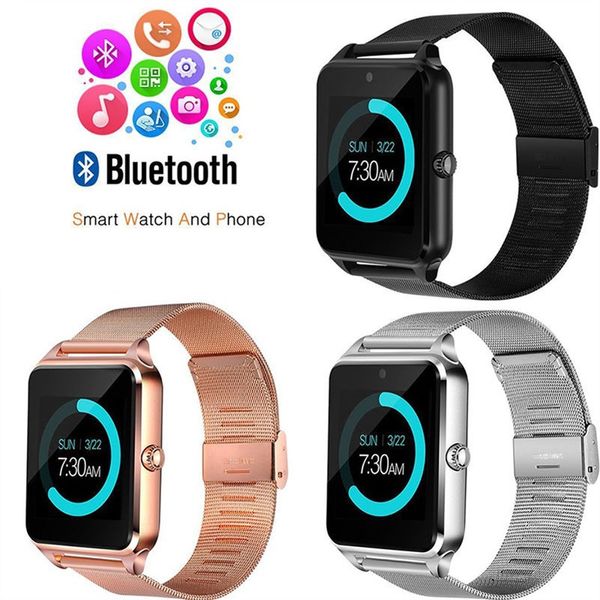 New Z60 Bluetooth Smart Watch Phone Smartwatch Edelstahl für IOS Android Mit der Retail Box