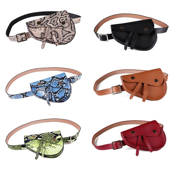 

brand designer ladies waist bag europe and america est snake thin belt saddle bag fashion mini mobile phone bag purse