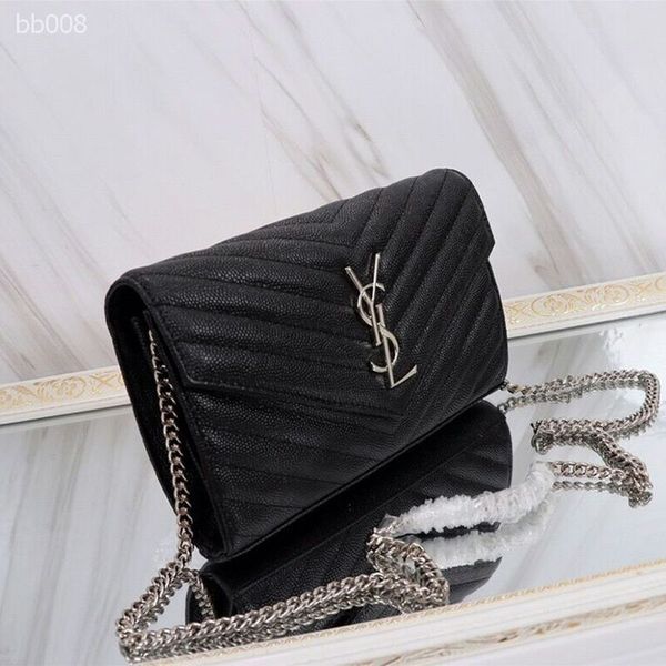 

2019 new ladies bag fashion genuine chain grid envelope bag shoulder diagonal bag small square bags