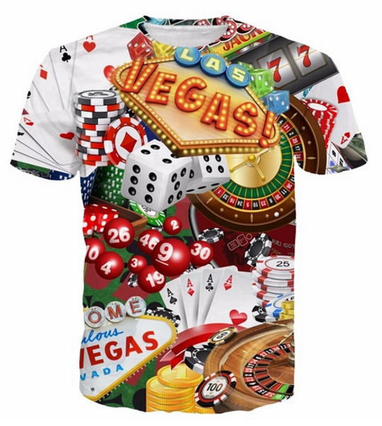 

new fashion men / women all about las vegas funny 3d t-shirt casual short-sleeve t-shirt summer rzc0129, White;black