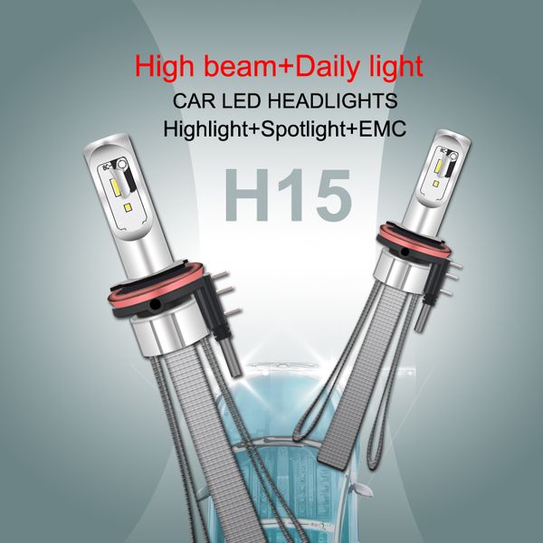 

dyoung 2pcs 8c h15 led headlight 6000k 12v car light h4 led lamp h7 h11 h8 h9 9004 9005 9006 9007 h1 h10 h16 880/h27 9012 bulb