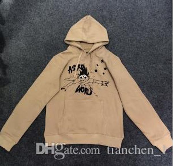 

2019fw мода трэвис скотт astroworld мужчины толстовка с длинным рукавом хлопок пуловер с капюшоном толстовки хип-хоп уличная одежда fly, Black