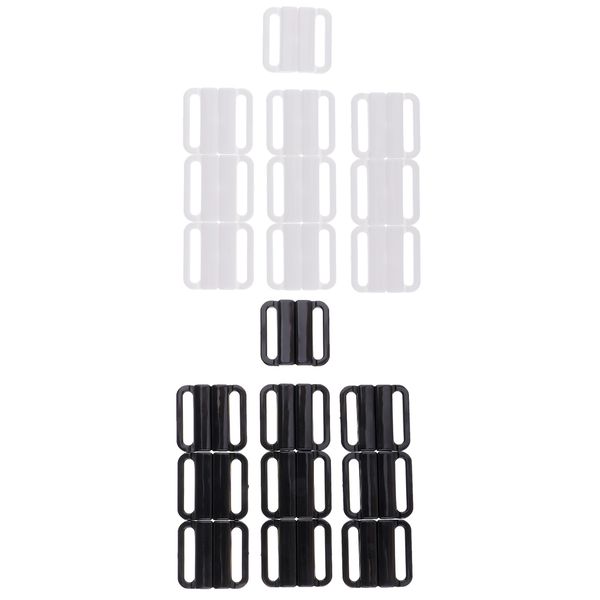 

20 sets plastic bra closure diy sewing clips back, Red;black