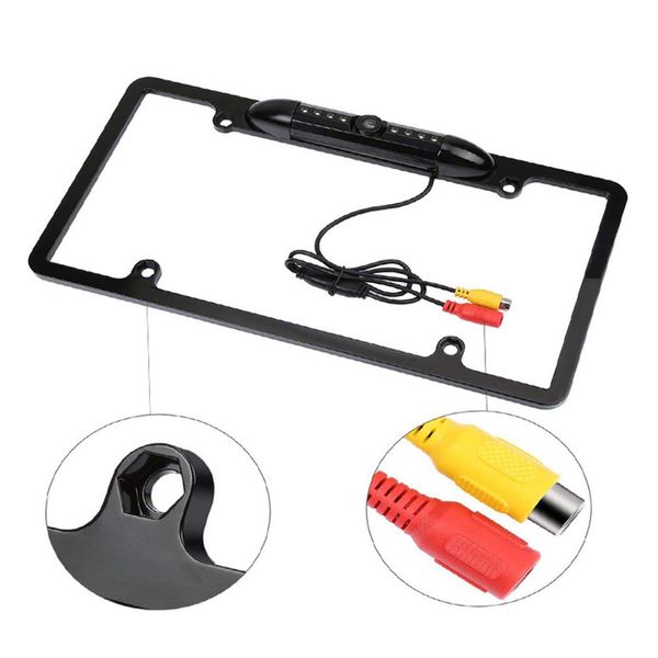 

waterproof license plate frame rear view camera auto car reverse backup parking rearview camera night vision