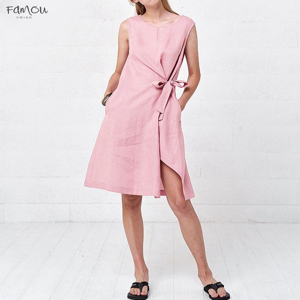 

2019 Summer Dress Women Vestidos Bow Casual Knee Length High Waist Beach Sexy Party Plus Size Navy S-5Xl