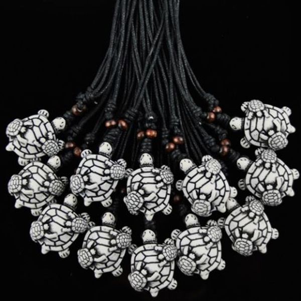 

jewelry wholesale 12pcs/lot tribal style imitation yak bone carved lovely mother & children sea turtles pendants necklaces lucky gifts tt22, Silver