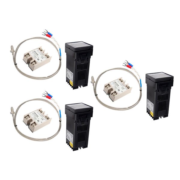 

3x digital 110-240v ac temperature controller + max.40a ssr + k thermocouple