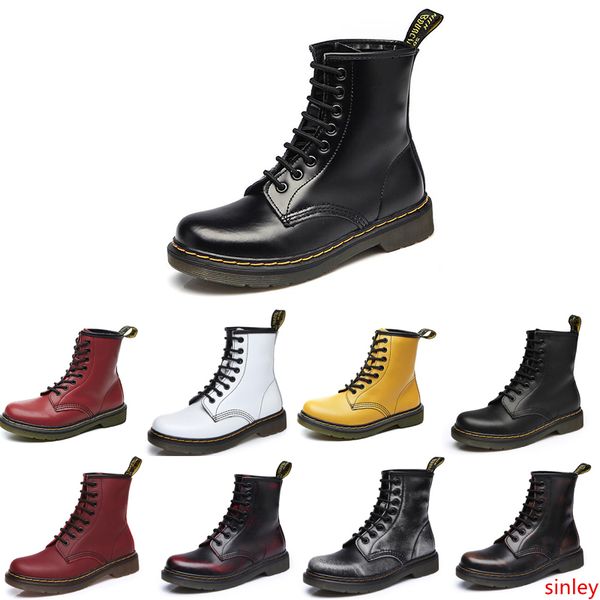 

non-brand fashion designer ankle boots men women wineter martin boots wipe wine red paint black motorcycle boots 35-44 style 2 wholesale
