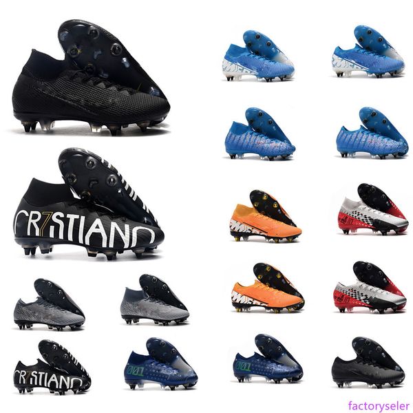 

горячие мужские прочные футбольные бутсы mercurial superfly-elite sg-pro ac стального гвоздя бутсы cr7 mercurial испарение 13 elite sg-pro ф