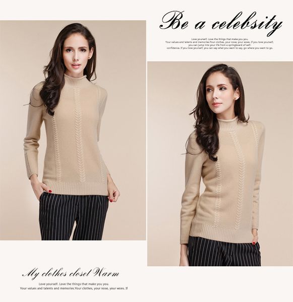 

cashmere 100% pure cashmere sweaters women vintage sweater brand pullover 2015 fashion winter warm thick sweater, White;black