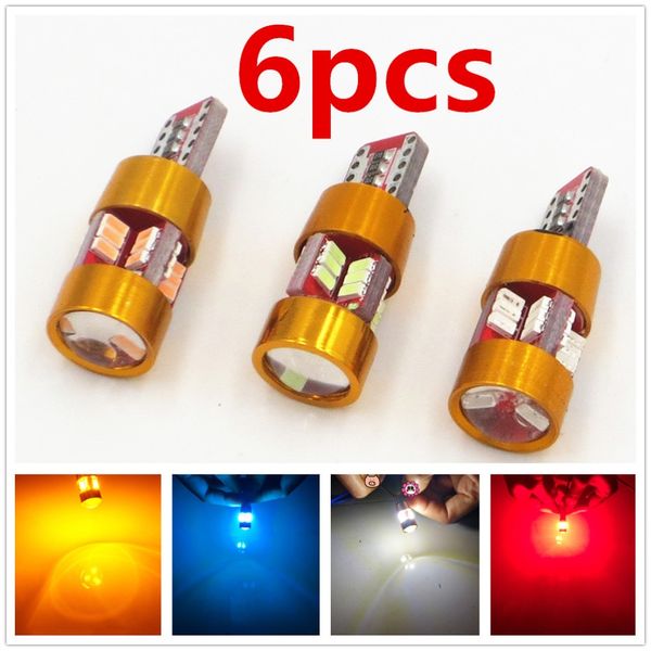 

6pcs super bright t10 194 w5w 168 27 smd led 3014 car auto canbus marker lamps clearance lights interior lighting bulb