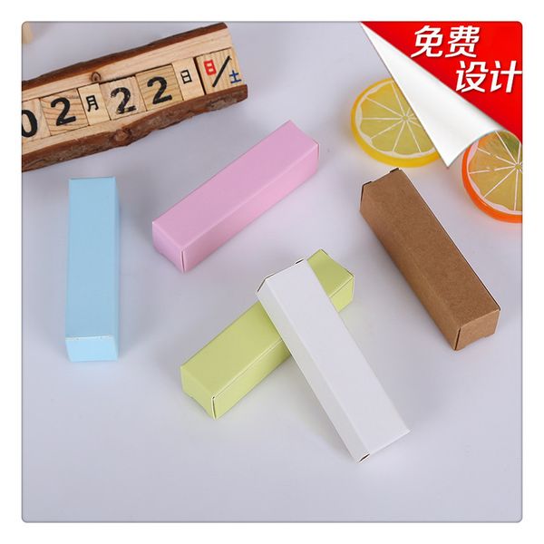 

20*20*71mm 100pcs lip tube packaging carton box lipstick tube diy packing box colorful kraft paper gift