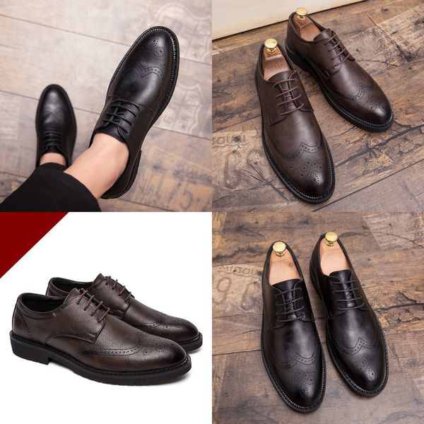 

misalwa plus size 38-47 men brogue fashion oxford dress shoes male well-dressed gentleman handcrafted footwear for modern men, Black