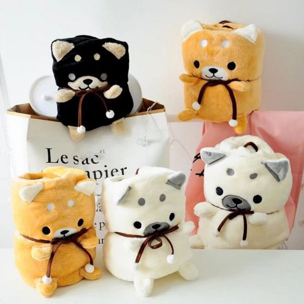 

baby cartoon shiba inu akita dog puppy air conditioning blanket children plush toy doll