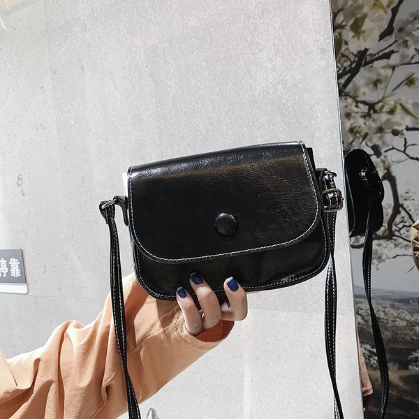 

black brown color women messenger bag pu leather button crossbody bags for women 2019 fashion ladies hand bags