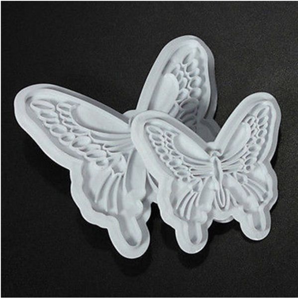 

2pcs Butterfly design fondant molds cookie biscuits cutters Sugar craft DIY moulds embossers cake Decorating tools