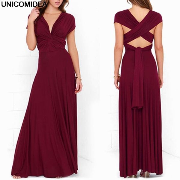 Vestido feminino 2019 longo verão conversível boêmio casual bandagem noite baile de formatura clube festa infinito multiway maxi vestidos q190423