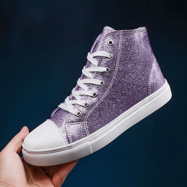 

autumn and winter new style high low men and women casual shoes laser chameleon waterproof couple's shoes wearable sne, Black