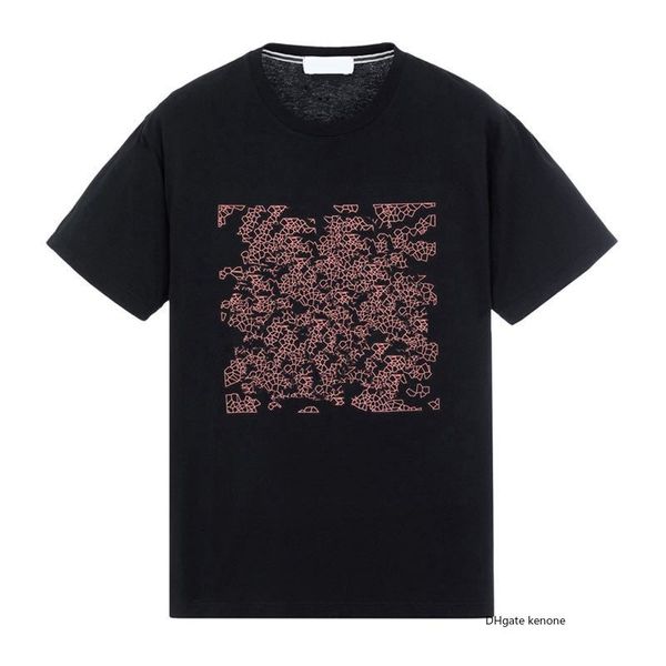 

stone island 19ss 2ns84 графика two t-shirt дизайнер topstoney мужская футболка геометрическая печать tee мода classial сыпучие быстро высок, White;black