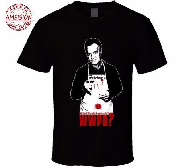 

selling t shirts fashion 2019 o-neck short-sleeve mens t-shirt what would paulie do funny sopranos gangster tv tee shirt, White;black