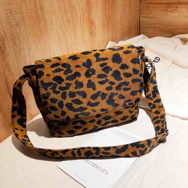 

женская вельвет леопард сумка повседневная сумка мода дикая сумка#t2