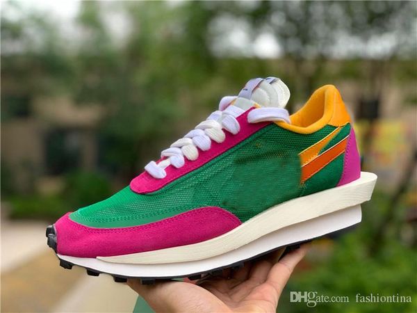 

2019 аутентичные sacai x ldv вафли ldwaffle розовый зеленый мужчины баскетбол обувь спортивные кроссовки с оригинальной коробке bv0073-301