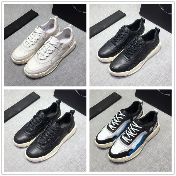 

italy designer 19fw luxury men's shoes straps platform casual shoes fashion leather sports shoes size 38-45, Black
