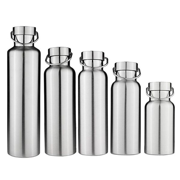 

new stainless steel water bottle insulated flask vacuum cups portable for travel sports drop shipping