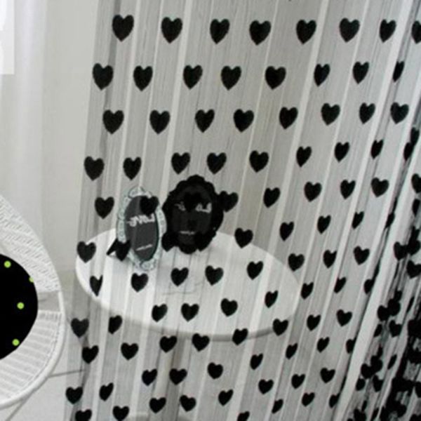 

love heart string curtain window door divider sheer curtain valance soft summer decorative protect window screen curtain