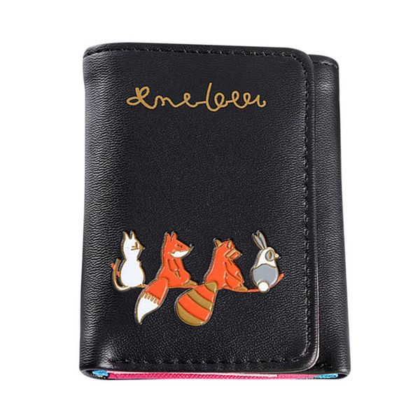 

ocardian women wallet small cute wallet simple cat hasp short coin purse card holders casual female purse clutch, Red;black