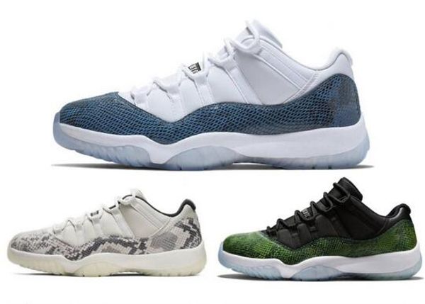 

2019 new 11 navy blue pink snakeskin mens basketball shoes bred concord georgetown space jam gg 11s chaussures de basket with box