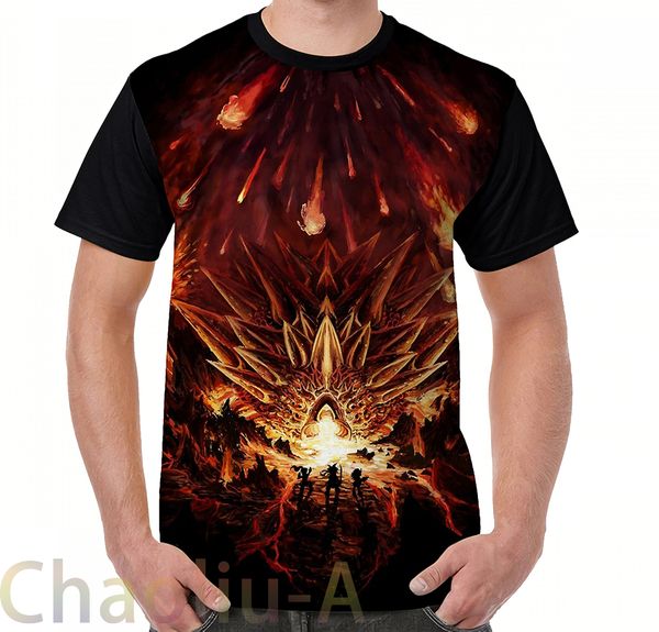 

chrono trigger fire rains from the heavens [chronicles of time] t-shirt men funny printed t shirt women tees, White;black