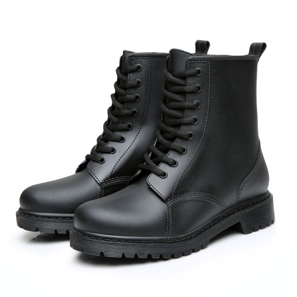 

lzj new women boot platform winter warm motorcycle boots women ankle boots women's punk ankle shoes, Black