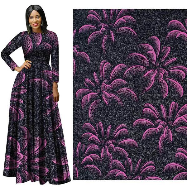 

purple summer new national wind cotton calico geometric calico wholesale fabric for dress 100% cotton ankara, Black;white