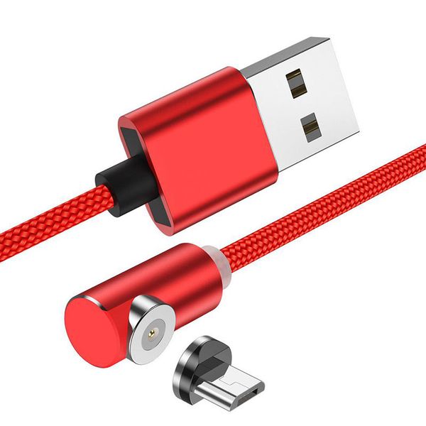 

Magnetic Charger Cable Elbow Fast Charging Cable 90 Degree LED Micro USB Cables 1M 3FT Type C Line Cord Phone Charger Lines Android