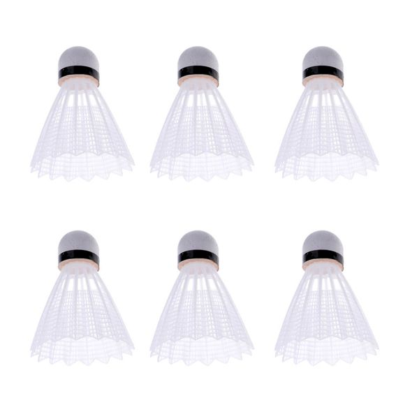

6 pieces nylon badminton shuttlecocks balls sport training game white