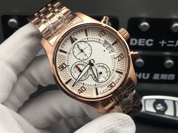 

super 92 six-pin series montre de luxe quartz movement watches 316 fine steel case strap mineral super strong mirror 44mm*14mm, Slivery;brown