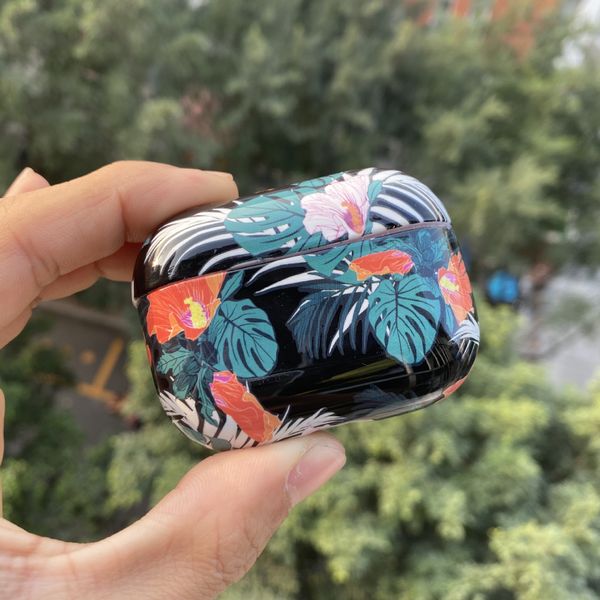 

luxury airpods case fashion new bluetooth headset shell water sticker marble airpods pro case protective cover wholesale-