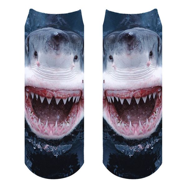 

mens конструктор носков модного 3d shark шаблон printed мужские носки дышащий комфортные мужчины и женщины носки, Black