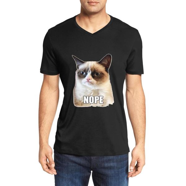 

cat неа моды v-образный вырез футболки дизайн прохладно рубашки хлопка роман с коротким рукавом мужская розовый пончик кот танец сварливым н, White;black