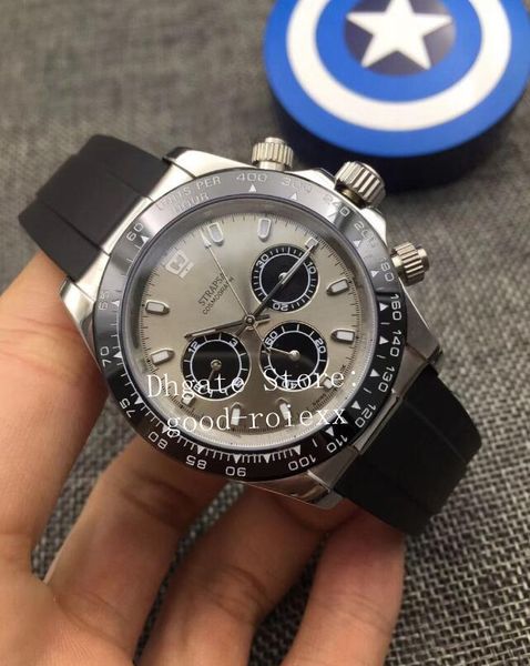 

6 colors men's automatic 2813 movement watch panda dial ceramic bezel cosmograph watches men 116519 perpetual rubber oysterflex wristwa, Slivery;brown