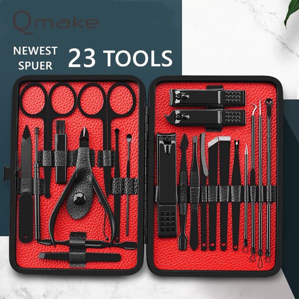 

qmake супер complete 23 шт маникюр ногтей nail art kit инструменты маникюрные наборы педикюр уход вросших clipper pusher файл