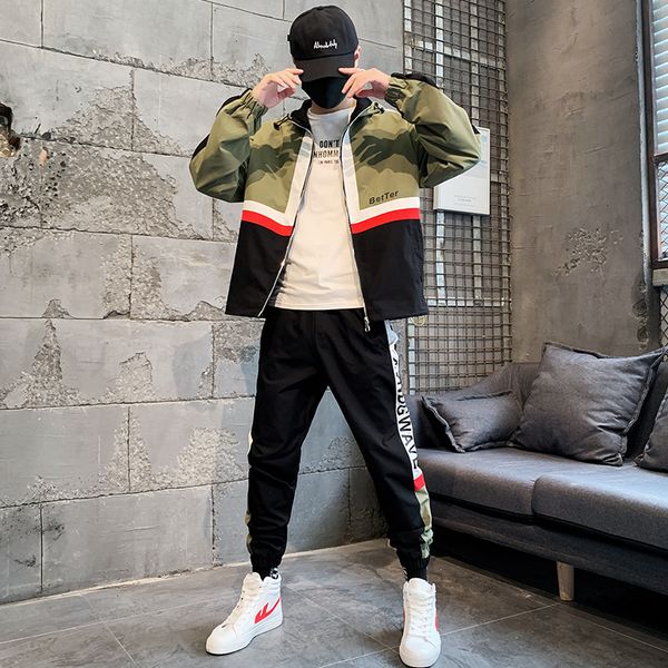 

men's tracksuits two piece casual set spring autumn hoodie sweater jacket joggers tuta sportiva uomo polyester team hh50tz, Gray