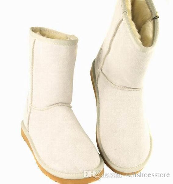 

shipping 1pairs new wgg brand flats women genuine leather shoes xams designer high wool warm winter boots snow boots sapatos, Black