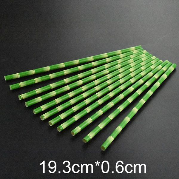 

25pcs paper straws green bamboo pattern wedding birthday party celebration supplies beverage straws dropshipping fas