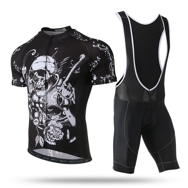 

cycling jerseys short straps to suit the new 2018 summer short-sleeved straps suit men's skull