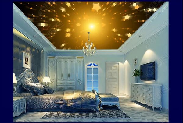 3d Zenith Mural Custom Photo Ceiling Wallpaper Comet Star Living Room Ceiling Zenith Interior Decorative Mural Wallpaper For Walls 3d Wallpaper Free