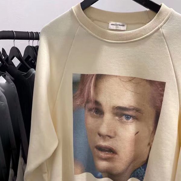 

19fw arnodefrance leo face p printed crewneck autumn winter pullover sweatshirt designer men women sweater street long sleeve outwear, Black